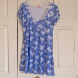 Sugar Thrillz Dreaming of You Cloud Print Baby Doll Dress - SIZE 2X
